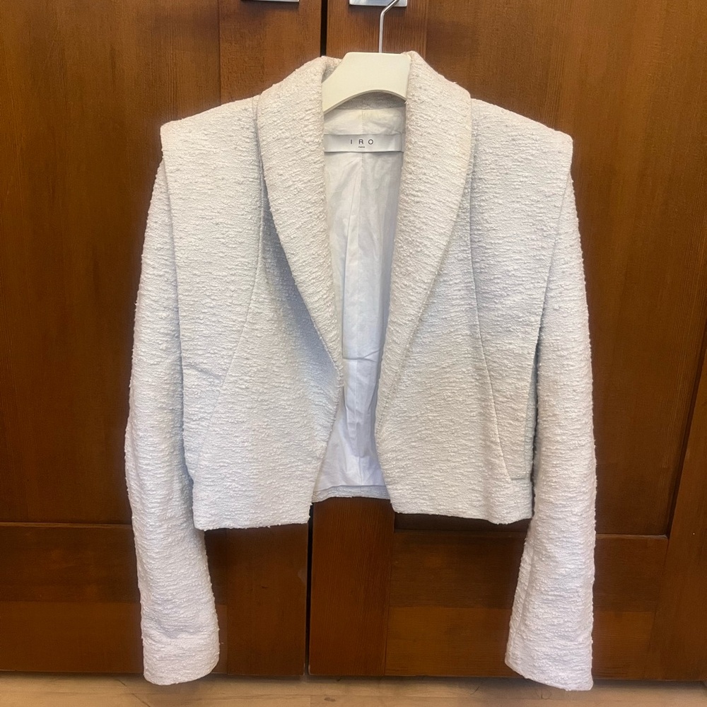 IRO Cream White Boucle Textured Women's Blazer